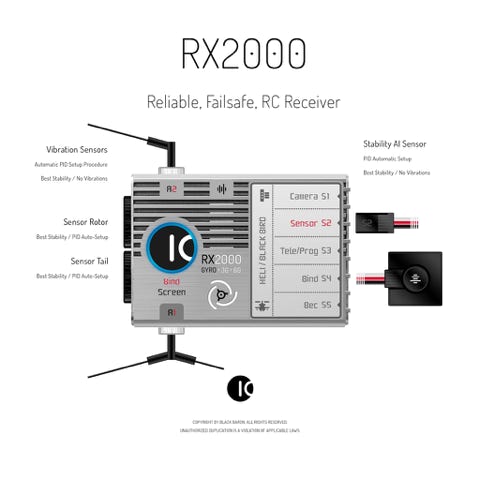 RC Receiver: RX2000 / High tech RC Receiver for RC aircrafts