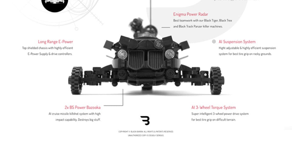 Lego Moc Poster: BLACK PANTHER T-1 / Military reconnaissance trike racer