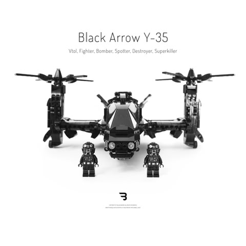 Legomoc: BLACK ARROW Y-35 / Military tiltrotor aircraft design