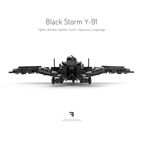 Legomoc: BLACK STORM Y-91 / Military drone aircraft design