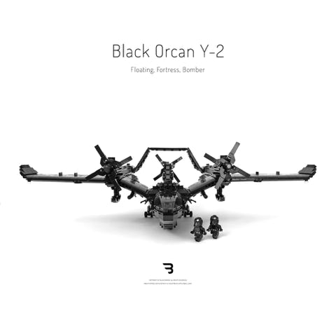 Legomoc: BLACK ORCAN Y-2 / Military amphibious bomber aircraft Legomoc: BLACK ORCAN Y-2 / Water bomber military aircraft