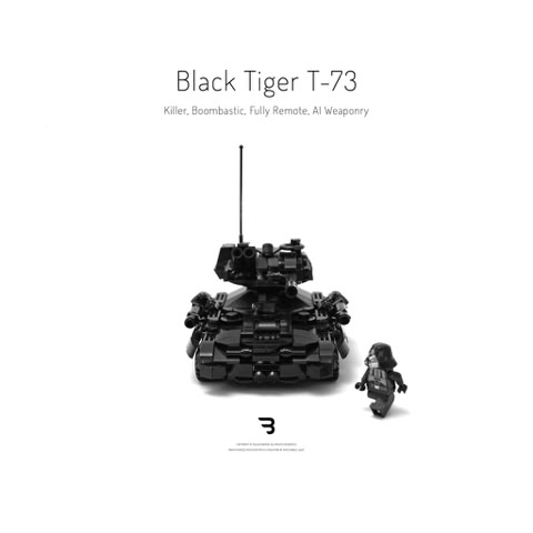 Legomoc: BLACK TIGER T-73 / Armed military battle tank panzer