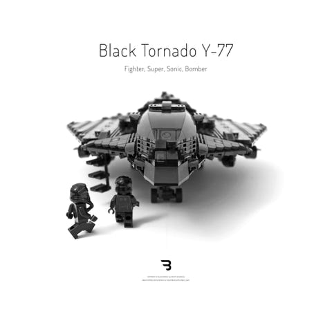 Legomoc: BLACK TORNADO Y-77 / Supersonic military fighter aircraft Legomoc: BLACK TORNADO Y-77 / Military supersonic fighter jet aircraft