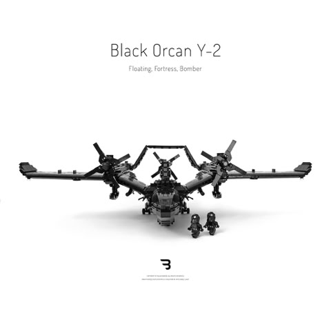 Legomoc: BLACK ORCAN Y-2 / Water bomber military aircraft