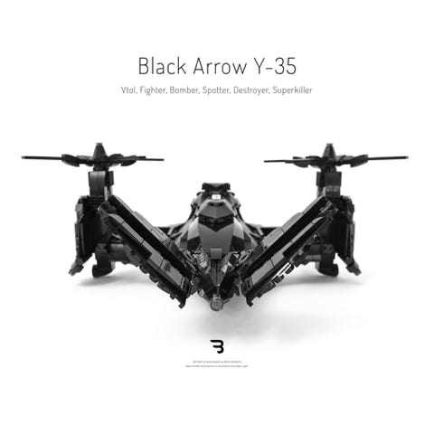Legomoc: BLACK ARROW Y-35 / Military tiltrotor aircraft design