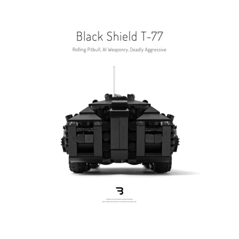 Legomoc: BLACK SHIELD T-77 / Armed military battle tank rollpanzer