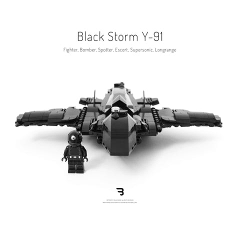 Legomoc: BLACK STORM Y-91 / Military drone aircraft design