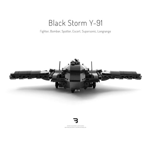 Legomoc: BLACK STORM Y-91 / Military drone aircraft design