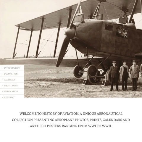 Web Design: HISTORY OF AVIATION - Photos / Art / Prints / Calendars