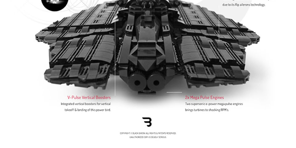 Lego Moc Poster: BLACK TORNADO Y-77 / Military supersonic fighter jet aircraft