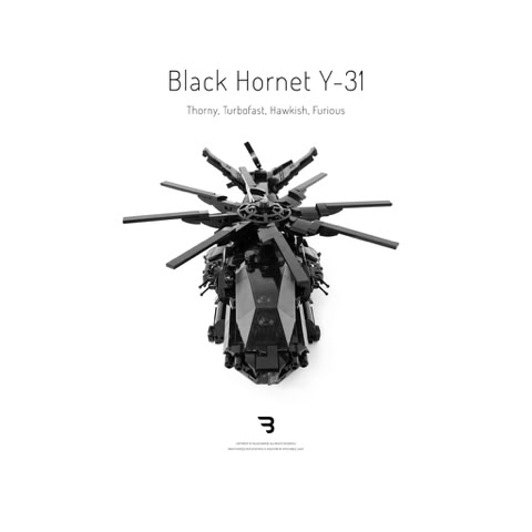 Legomoc: BLACK HORNET Y-31 / Military helicopter aircraft design