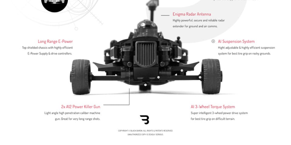Lego Moc Poster: BLACK LEOPARD T-2 / Military scout trike racer