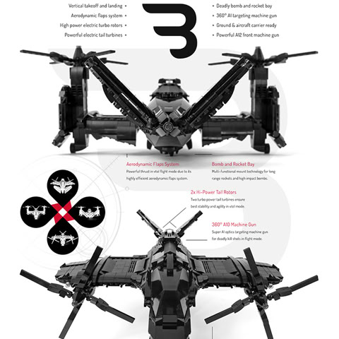 Legomoc: BLACK ARROW Y-35 / Military tiltrotor fighter aircraft
