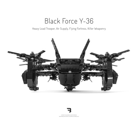 Legomoc: BLACK FORCE Y-36 / Air supply military tiltrotor aircraft