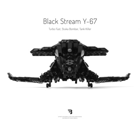 Legomoc: BLACK STREAM Y-67 / Turboprop military bomber aircraft