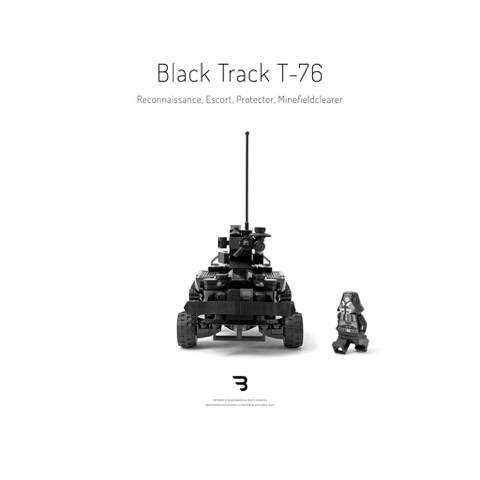 Legomoc: BLACK TRACK T-76 / Armed military combat vehicle