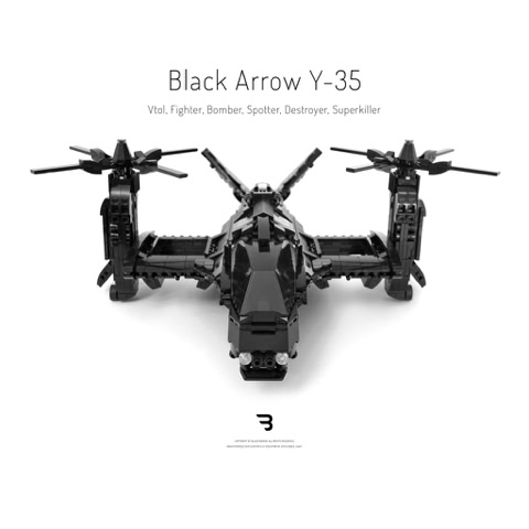 Legomoc: BLACK ARROW Y-35 / Military tiltrotor fighter aircraft
