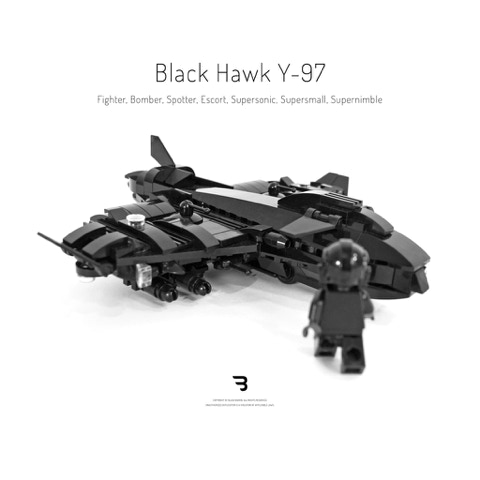 Legomoc: BLACK HAWK Y-97 / Military combat drone aircraft