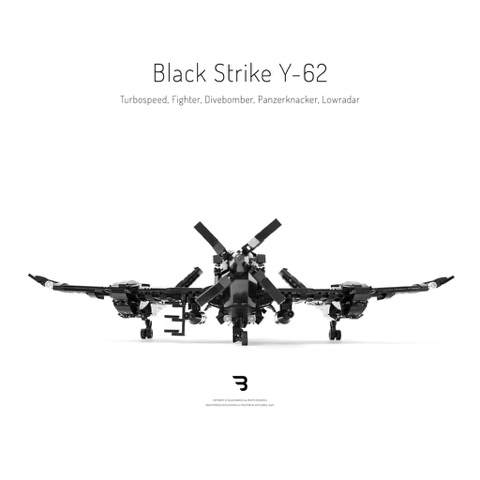 Legomoc: BLACK STRIKE Y-62 / Turboprop military fighter airplane