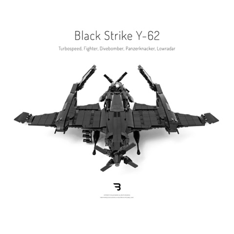 Legomoc: BLACK STRIKE Y-62 / Turboprop military fighter airplane