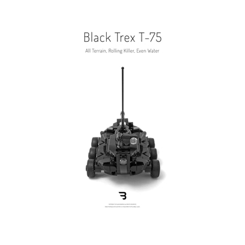 Legomoc: BLACK TREX T-75 / Armed military battle tank rollpanzer
