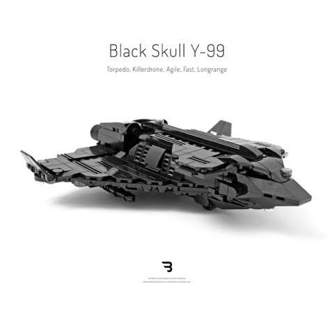 Legomoc: BLACK SKULL Y-99 / Torpedo bomber military drone aircraft