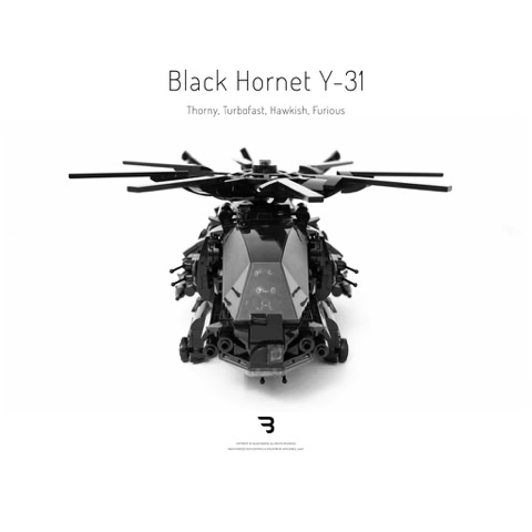 Legomoc: BLACK HORNET Y-31 / Combat helicopter military aircraft