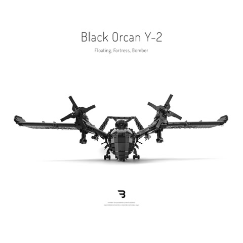 Legomoc: BLACK ORCAN Y-2 / Water bomber military aircraft