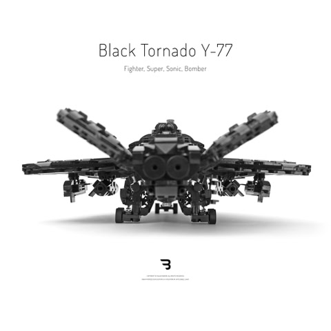 Legomoc: BLACK TORNADO Y-77 / Military supersonic fighter jet aircraft