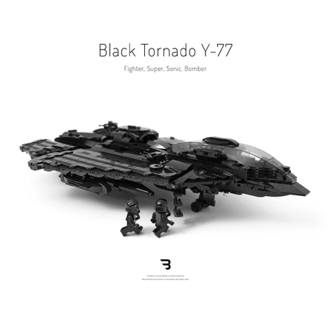 Legomoc: BLACK TORNADO Y-77 / Military supersonic fighter jet aircraft