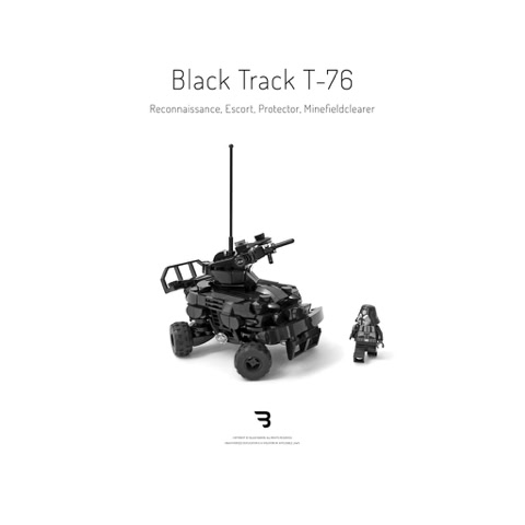 Legomoc: BLACK TRACK T-76 / Armed military combat vehicle