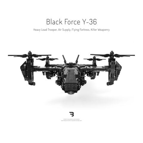 Legomoc: BLACK FORCE Y-36 / Air supply military tiltrotor aircraft