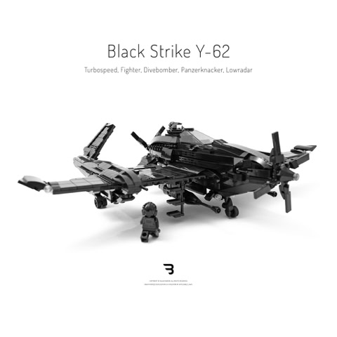 Legomoc: BLACK STRIKE Y-62 / Turboprop military fighter airplane