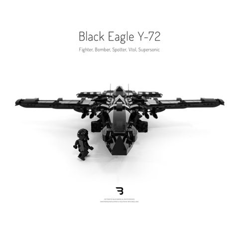 Legomoc: BLACK EAGLE Y-72 / Fighter jet military combat aircraft