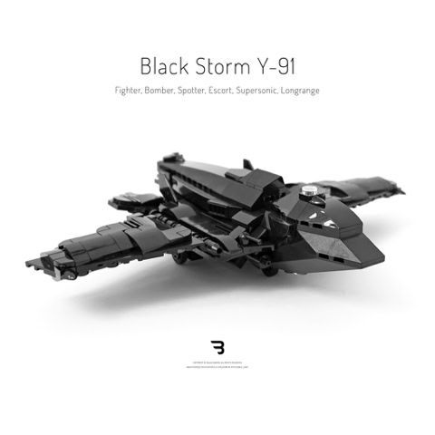 Legomoc: BLACK STORM Y-91 / Fighter drone military aircraft