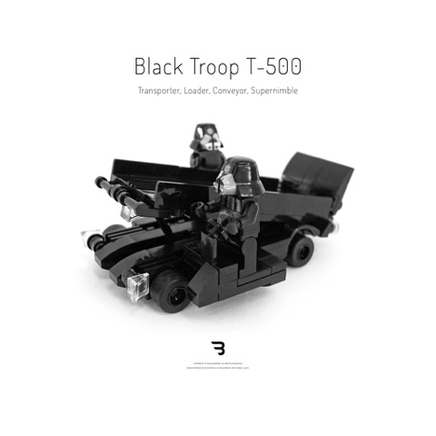 Legomoc: BLACK TROOP T-500 / Cargo supply military truck