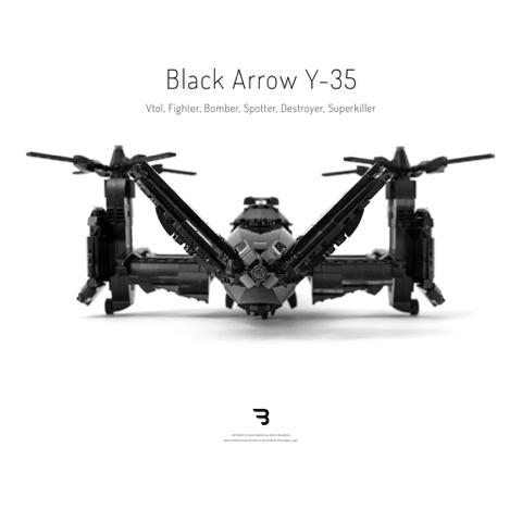 Legomoc: BLACK ARROW Y-35 / Military tiltrotor fighter aircraft
