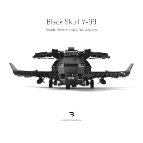 Legomoc: BLACK SKULL Y-99 / Torpedo bomber military drone aircraft