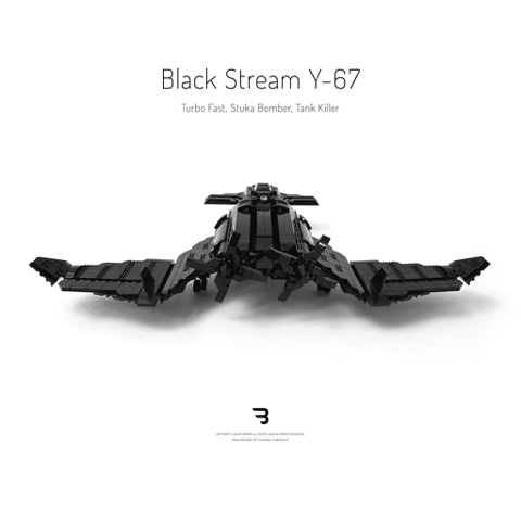 Legomoc: BLACK STREAM Y-67 / Turboprop military bomber aircraft