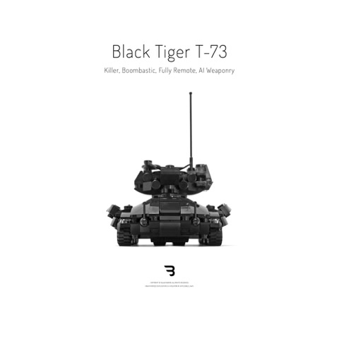 Legomoc: BLACK TIGER T-73 / Armed military battle tank panzer