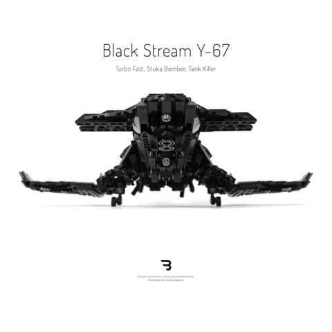 Legomoc: BLACK STREAM Y-67 / Turboprop military bomber aircraft