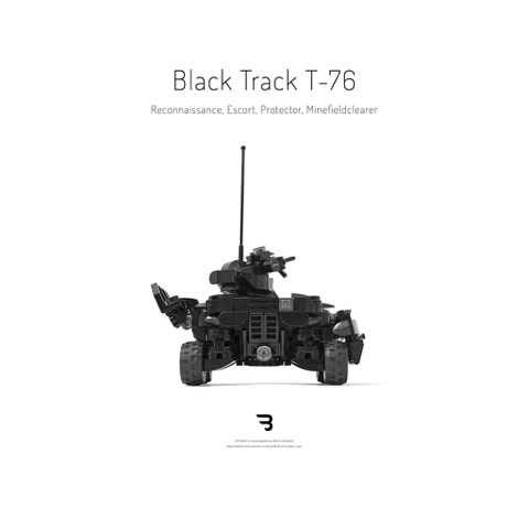 Legomoc: BLACK TRACK T-76 / Armed military combat vehicle