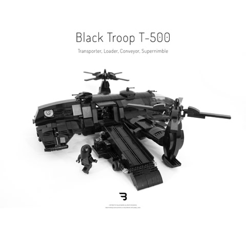 Legomoc: BLACK TROOP T-500 / Cargo supply military truck