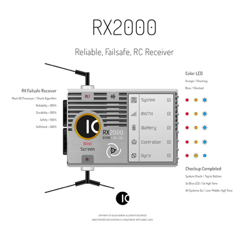 RC Receiver: RX2000 / High tech RC Receiver for RC aircrafts