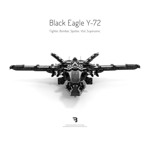Legomoc: BLACK EAGLE Y-72 / Fighter jet military combat aircraft