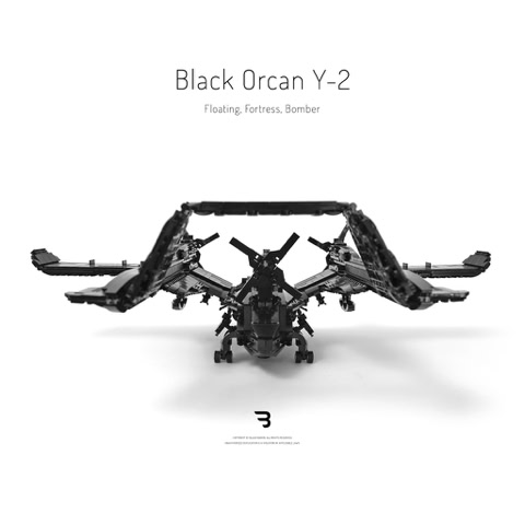 Legomoc: BLACK ORCAN Y-2 / Water bomber military aircraft