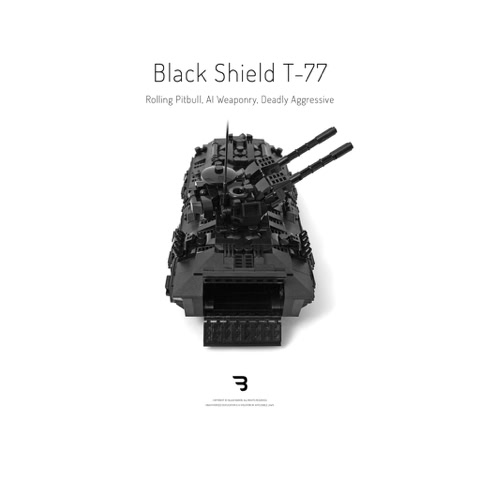 Legomoc: BLACK SHIELD T-77 / Armed military battle tank rollpanzer