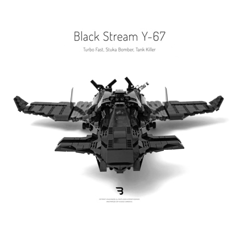 Legomoc: BLACK STREAM Y-67 / Turboprop military bomber aircraft