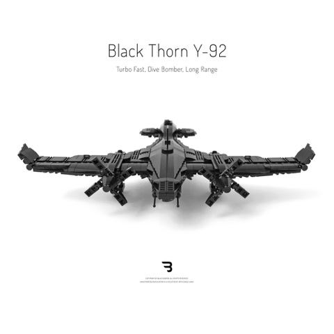 Legomoc: BLACK THORN Y-92 / Dive bomber military drone aircraft