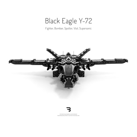 Legomoc: BLACK EAGLE Y-72 / Fighter jet military combat aircraft